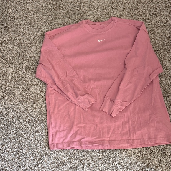 Nike Tops - Nike Dusty Rose Long Sleeve Crew with White Swoosh